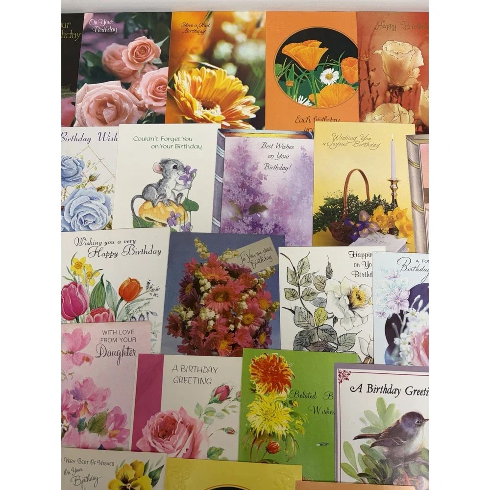 Vintage Birthday Cards Some Fronts ONLY Scrapbooking Crafts Decoupage Lot of 50+